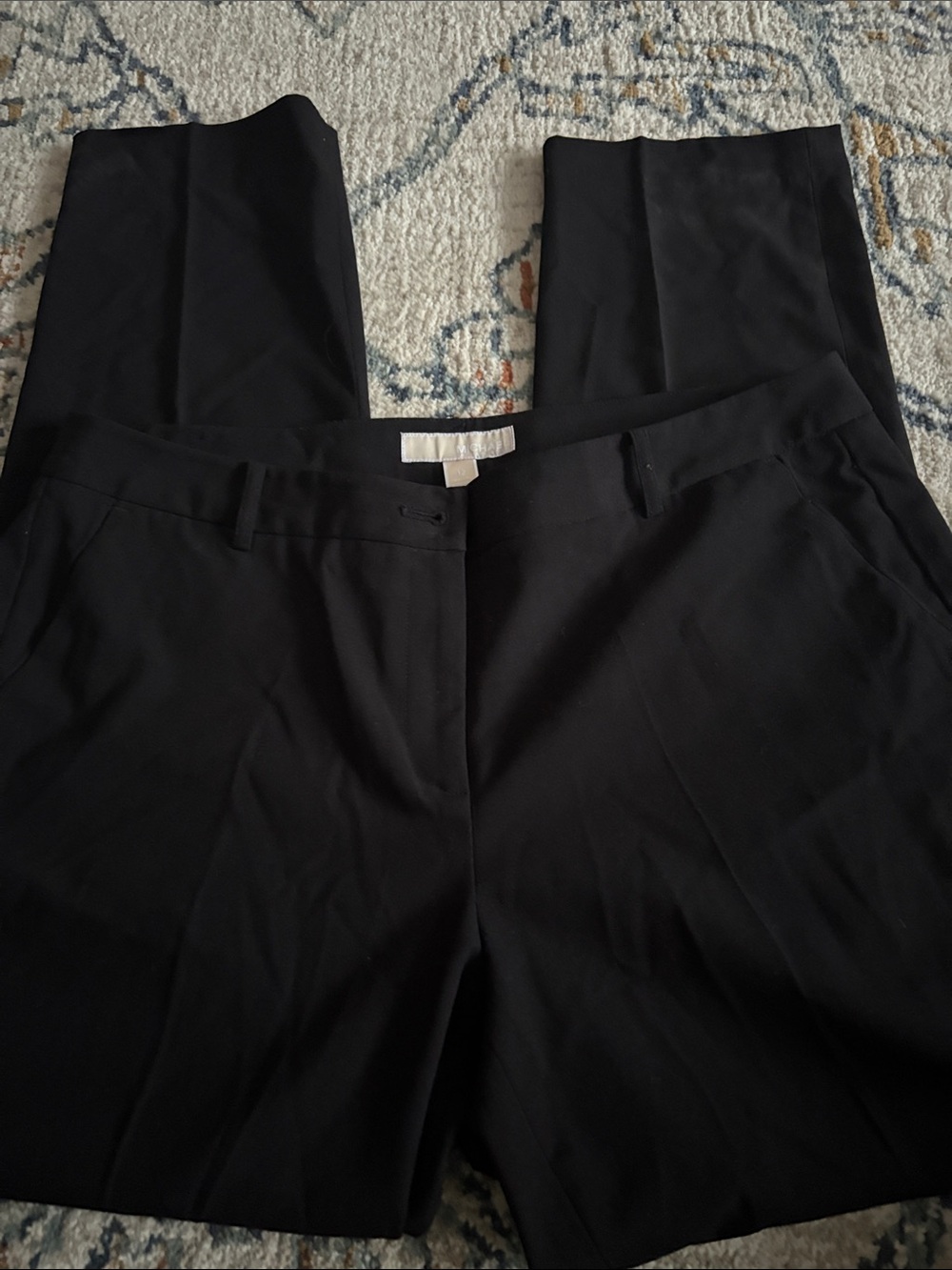 MICHAEL Michael Kors Black Straight-Leg Dress Trousers
